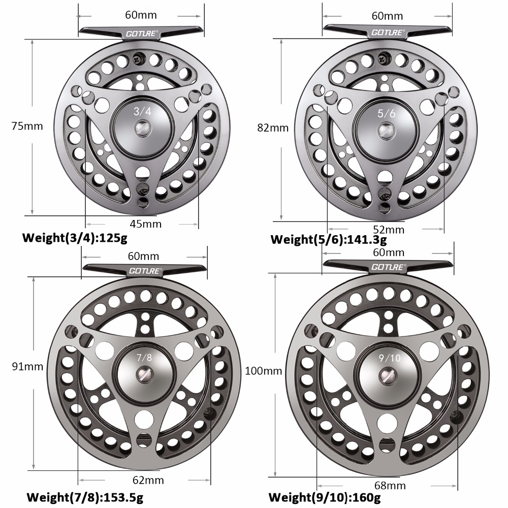 Goture Fly Reel pancing 3/4 5/ - Ice Fishing Reel ulasan dan harga